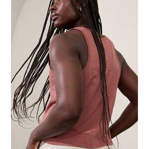 New Athleta M ESSENTIAL SLUB TANK Medium Rosewood Red